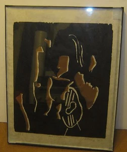 Abstrakte moderne Serigrafie "NACHTMUSIK" signiert ABOUY datiert 1982 #2 von 25 !!!! - Bild 1 von 6