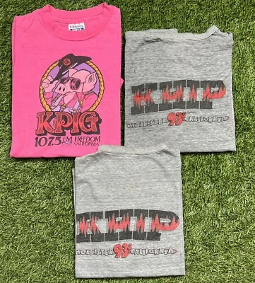 Lote De 3 Camisetas De Colección Años 80 Radio Show Para Hombre XL EE. UU. Doble Cara Delgadas Foto 1 de 4