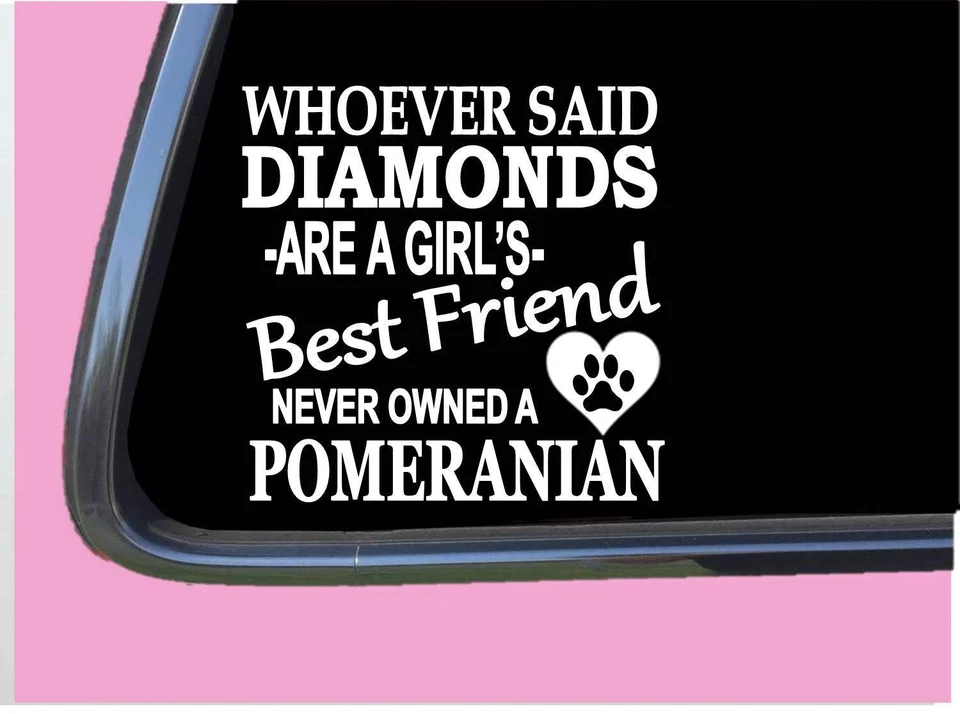 EZSTIK Pomeranian Diamonds TP 460 Sticker 6" Decal rescue dog kennel toys treats tshirt