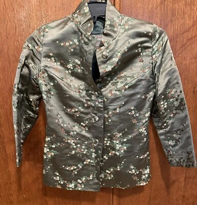 Винтажный японский Taylor-made ручной работы шелк официальный костюм куртка зеленый длинным рукавом - Изображение 1 из 4