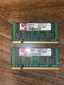 2 x Kingston 2GB 2Rx8 total 4GB PC2-6400S DDR2 Laptop Memory RAM 666-12-E2 - Picture 1 of 2