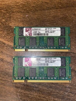 2 x Kingston 2GB 2Rx8 total 4GB PC2-6400S DDR2 Laptop Memory RAM 666-12-E2 - Image 1 of 2