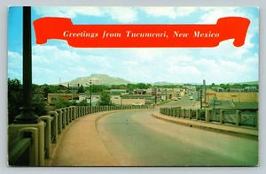 Postcard NM Banner Greetings From Tucumcari New Mexico Main Street Downtown - Picture 1 of 2