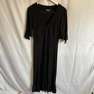 Gharani Stork Women’s Black Short Sleeve Long Dress Size 12  - Picture 1 of 7