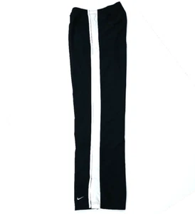 Vtg NIKE Track Pants Women L 12-14 Black White Stripe Silver Label Y2K Straight  - Picture 1 of 9