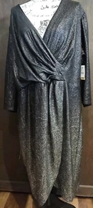 Lane Bryant 3/4 Ärmel V-Ausschnitt Wickel formelles Kleid Gr. 24 ombre lila gold Event - Bild 1 von 10
