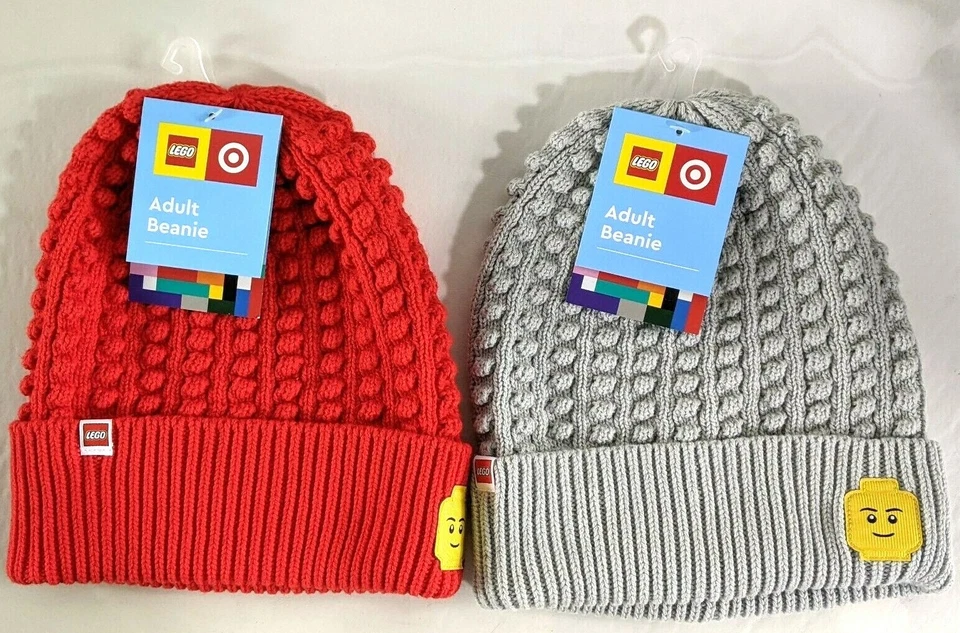Adult LEGO Target Collection Minifigure Patch Beanie Hat One Size in Gray or Red - Image 1 of 1