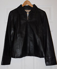 Wilson's Leather Maxima Leather Jacket Coat, Black, Full Zip, Women's M Medium