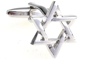 Davidstern Manschettenknöpfe Silberbarren Mizwa Hochzeit ausgefallen Geschenkbox kostenloser Versand USA - Bild 1 von 3