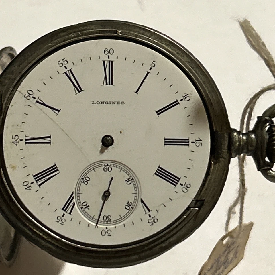 Reloj Bolsillo Longines GRAND PRIX 1900 800 Caja Cazador Plata Necesita Reparaciones Foto 1 de 4