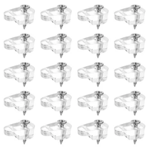 2 Count Glass Wardrobe Clamp Mirror Fixing Bracket Cabinet Window Clips - Picture 1 of 12