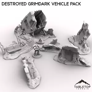 Destroyed Grimdark Vehicle Pack - Grimdark Gothic Wargaming Tabletop - Picture 1 of 12