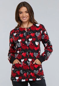 Heart Smart Cherokee Scrubs Original Snap Front Warm Up Jacket CK301 HTSM - Bild 1 von 6