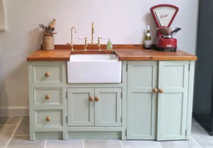 FREESTANDING BELFAST SINK/FREESTANDING APPLIANCE UNIT-with 25mm oak worktop. - Picture 1 of 4