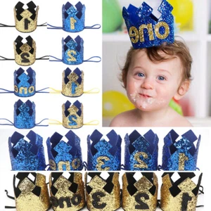 Infant Baby Cute Boy Birthday Party Shiny Crown Headband Decoration Hair Bands - Picture 1 of 27