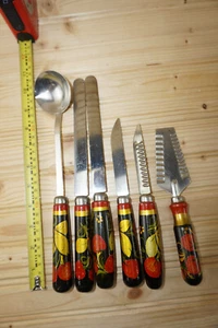 Khokhloma ruso (6) piezas de utensilios (juego #24 B31 - Imagen 1 de 5