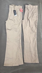 LOT OF 2 NEW EDUCATED UNIFORMS Boys School Uniform Pants Beige Khaki 12 HUSKY - Picture 1 of 7