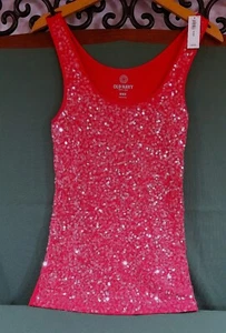 Blusa para mujer Old Navy Red Alud con lentejuelas talla Med sin mangas nueva con etiquetas - Imagen 1 de 9
