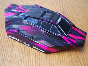 Fit Traxxas Jato 4x4 VXL Pink Black Clipless Body & Latch 9060-PINK 90386-4 - Picture 1 of 7