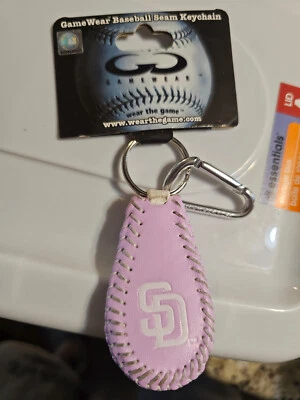 SAN DIEGO PADRES PINK  BASEBALL KEY CHAIN KEYCHAIN NEW ITH TAG - Image 1 of 3