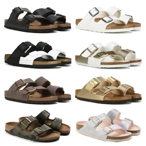 Birkenstock Arizona Women Slippers narrow fit Black /White/Mocha/Camo Green W5-8 - Picture 1 of 58