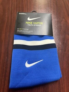 Nike Vapor Stirrup Socks Baseball Softball Game Royal Blue White Youth One Size - Foto 1 di 6
