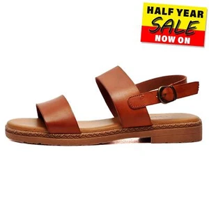 Sandalias Divaz Luxe Mia para mujer de moda informales elegantes de diseñador color tostado - Imagen 1 de 5