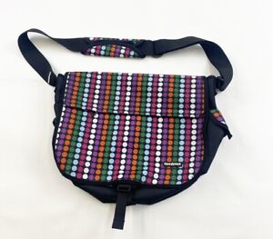 Yak Pak Messenger Book Bag Multi-Colored Polka Dots Crossbody Adjustable Unisex