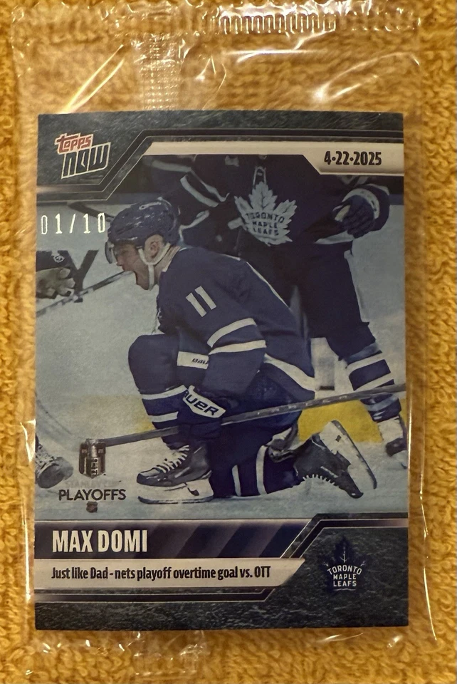 2024-25 NHL TOPPS NOW® Sticker #166 🏒 Max Domi 🏒 Maple Leafs BLUE 🧊 ICE 01/10 - Image 1 of 4