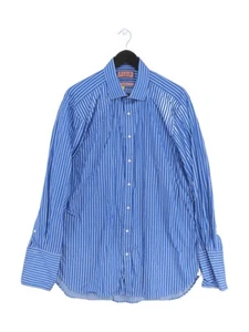 Thomas Pink Men's Shirt Collar: 17 in Blue Striped 100% Cotton Basic - Picture 1 of 5
