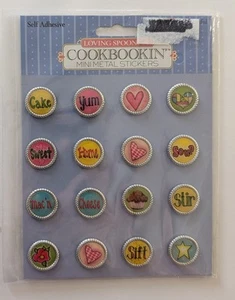 Cookbookin' Loving Spoonful Cooking Baking Food Mini Metal Scrapbooking Stickers - Picture 1 of 3