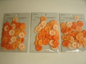 Paper Flowers Card Scrapbook Embellishments - Orange - 3 packs - Picture 1 of 3