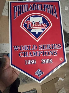 18” x 12” Philadelphia Phillies 2008 World Series Championship Metal Tin Sign - Picture 1 of 4