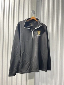 Guinness Pullover Uomo 2XL Nero Quarto Zip Felpa Arpa Logo Pullover Caldo - Foto 1 di 11
