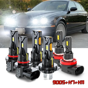 For Jaguar S-Type 2000-2004 LED Headlight Bulbs Hi-Low Beam + Fog Light KIT 6PC - Picture 1 of 24