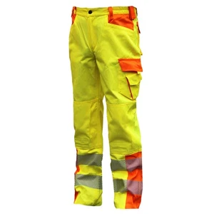 Arbeitshose Warnschutz Bundhose YO-HiViz Warnschutzhose Reflex zweifarbig  - Bild 1 von 8