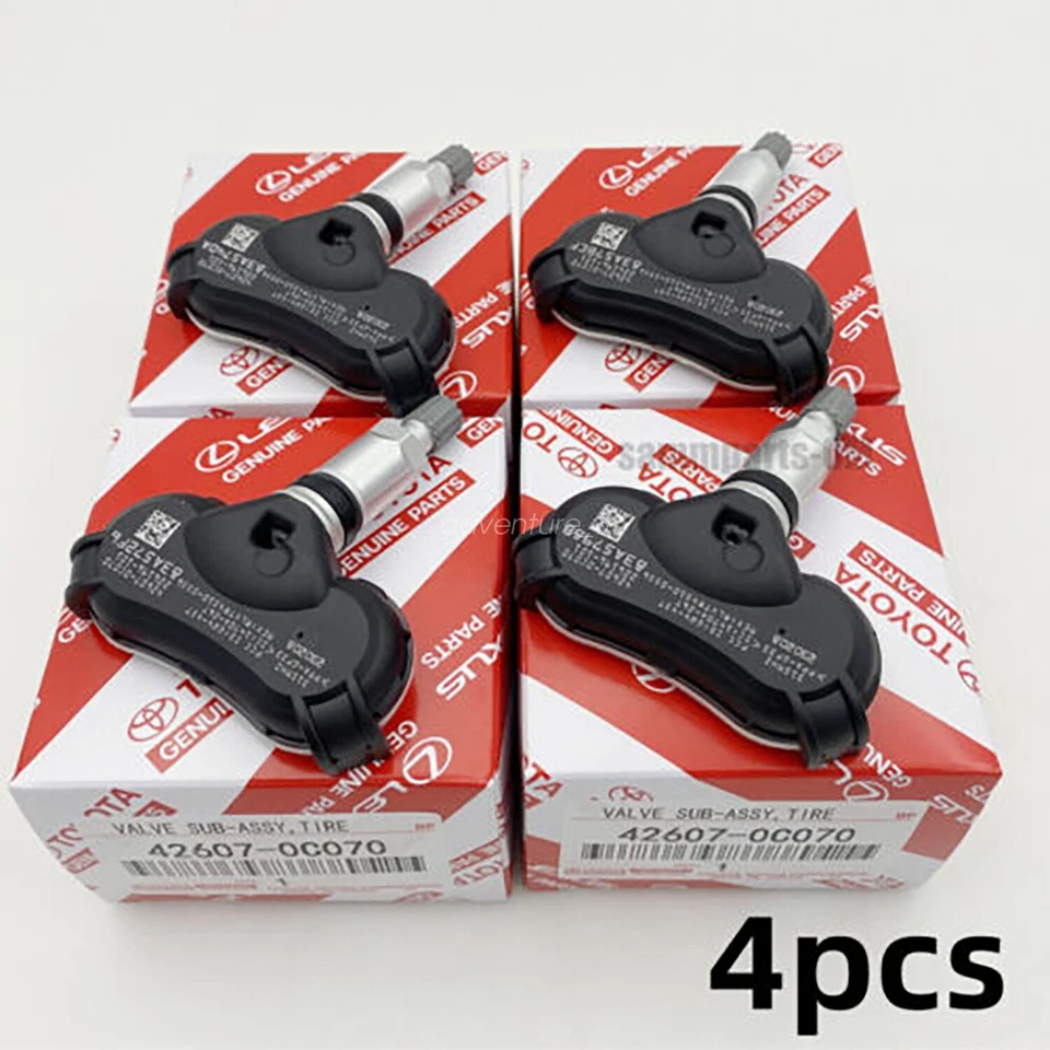 4X Genuine 42607-0C070/08010 TPMS Tire Pressure Sensors For Toyota Sienna Tundra Foto 1 de 4