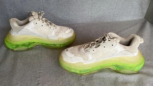 Balenciaga Men’s Triple S Neon Green Clear Sole Size 41 / U.S. Sz. 8 No Box - Picture 1 of 13