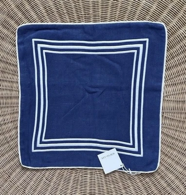 NEW Serena & Lily Riva Pillow Cover (20” SQ)-Vintage Indigo Blue/White - Image 1 of 2