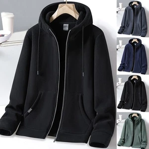 Mens Hooded Fleece Sweatshirt Perfect for Daily Activities and Comfort - Picture 1 of 19
