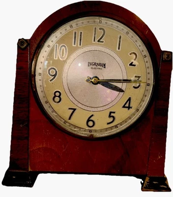 Reloj de sobremesa eléctrico Ingraham vintage 3/1942 mod # MD20 no probado Foto 1 de 4