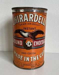Vintage Ghirardelli Ground Chocolate San Francisco Tin 1 Lb. - Picture 1 of 7