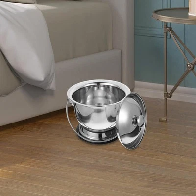 Nachttopf Mit Deckel Schlafzimmer Edelstahl Spritzwassergeschützt Innen - Bild 1 von 4