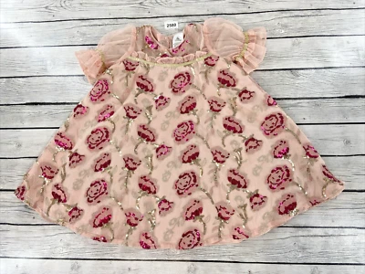 Vestido Disney La Bella y la Bestia Niñas 5/6 Rosa Floral Belle Midi Línea A Rosas Foto 1 de 4