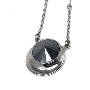 Collar Vintage 1971 Sarah Coventry Luces Líquidas Gris Rivoli Cristal Colgante - Imagen 1 de 8