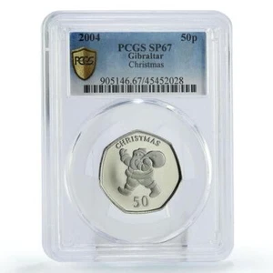 Gibraltar 50 pence Holidays Christmas Santa Claus SP67 PCGS CuNi coin 2004 - Picture 1 of 2