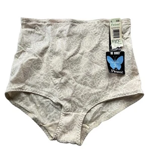 De Colección Nuevo Con Etiquetas Flexees Be Brief Cintura Alta Bragas Calzoncillos Rubor Beige Rosa Floral XL - Imagen 1 de 5