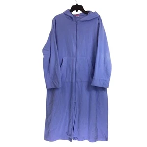 Lily Pink Women's Full Zip Fleece Night Gown Robe Pockets Hooded - Picture 1 of 4