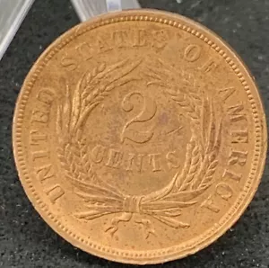 1865 Two Cent Fancy 5 2c UNC++++RD-fancy 5-beautiful cent piece DIE CRACK-MS-BU - Picture 1 of 18