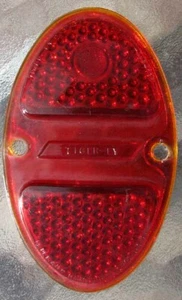 RARE 1920s 1930s K.D. TIGER-EY RUBY GLASS TAIL LIGHT LENS. MY #F757 - Picture 1 of 2
